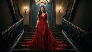 Red Gown Elegance