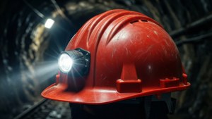 Red Hard Hat in Tunnel