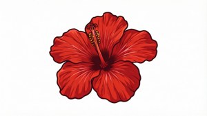 Red Hibiscus Vector