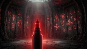 Red Marker Glowing Room