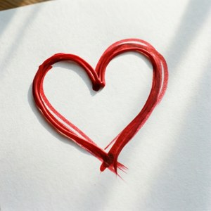 Red Marker Heart Line
