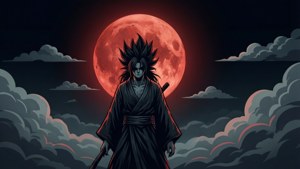 Red Moon Silhouette