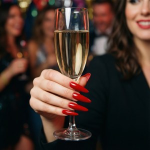 Red Nails Champagne