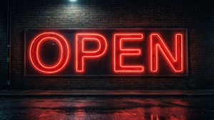 Red Neon Open Sign