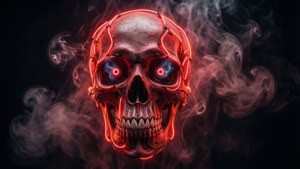 Red Neon Skull