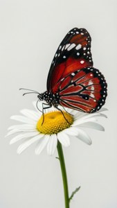 Red on White Daisy