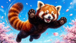 Red Panda Leaping Joy