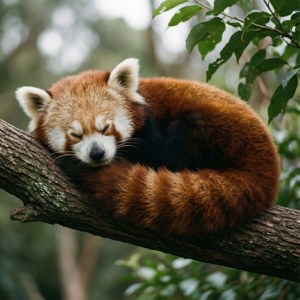 Red Panda Sleeping Peacefully