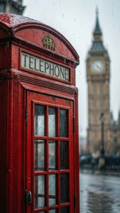 Red Phone Box Rain