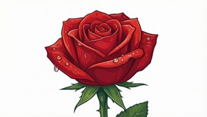 Red Rose Dew Drops