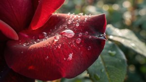 Red Rose Dew Macro