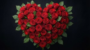 Red Rose Heart Outline