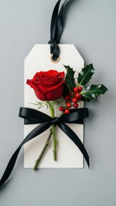 Red Rose Holly Tag
