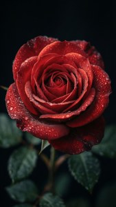 Red Rose on Black