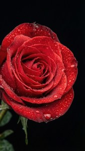 Red Rose on Black