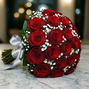 Red Rose Quince Bouquet
