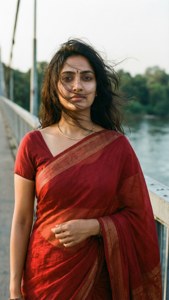 Red Saree Serenity