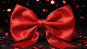 Red Satin Festive Bow