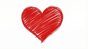 Red Scribble Heart Minimal