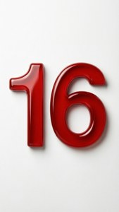 Red Sixteen Glossy Minimal