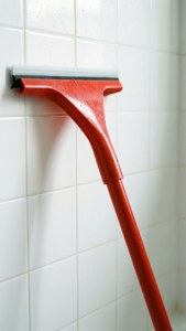 Red Squeegee Minimal Bathroom