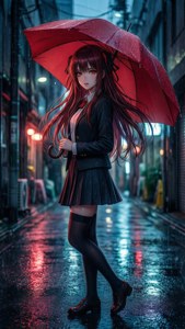 Red Umbrella Night