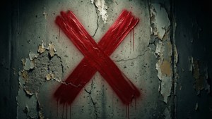 Red X on Concrete