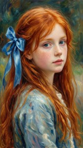 Redhead in Blue
