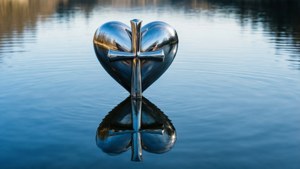 Reflective Chrome Heart Water