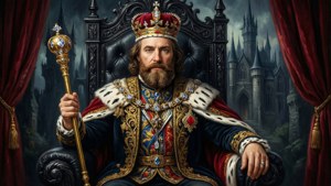 Regal Monarch on Throne
