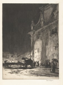 Regenachtige avond in Rome