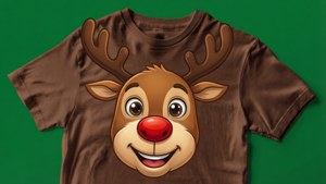 Reindeer Face Tee Art