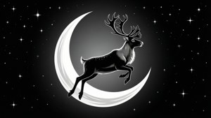 Reindeer Moon Silhouette