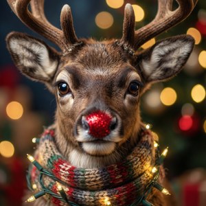 Reindeer with Glowing Lights