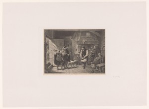 Reiziger en zijn page komen de herberg binnen