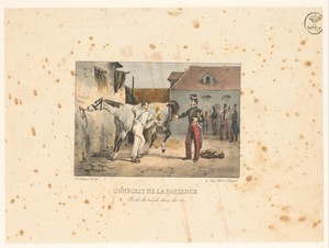 Rekruut verzorgt een paard