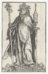 Reliekbeeld met een koning en reliekhouder
