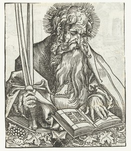 Reliekbuste van Paulus met een boek en zwaard