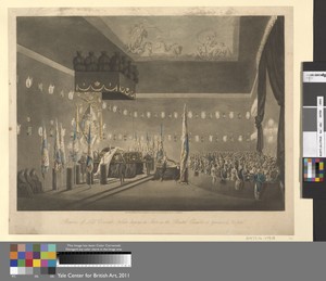 Remains of Lord Viscount Nelson laying in State in the Painted Chamber of Greenwich Hospital