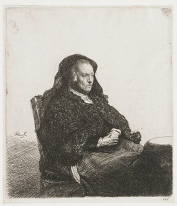 Rembrandts moeder aan tafel