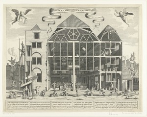 Remonstrantse kerk te Amsterdam in aanbouw, 1630