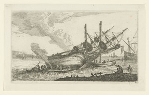 Reparaties aan de romp van een schip