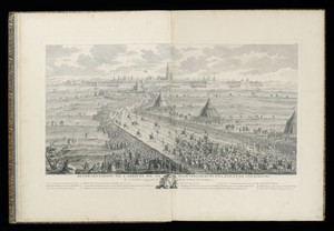 REPRESENTATION DE L’ARRIVÉE DE SA MAJESTÉ LOUIS XV EN LA VILLE DE STRASBOURG Le 5. Octobre 1744 par la Route et Porte de Saverne