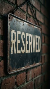 Reserved Sign on Brick