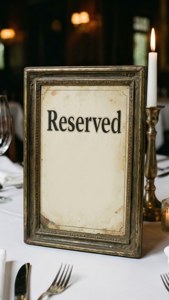 Reserved Sign on Table