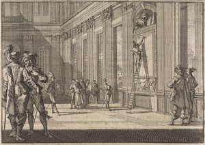 Restauratie van de inscriptie voor de Venetianen in het Vaticaans paleis te Rome, 1644