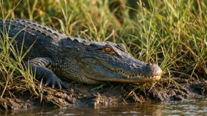 Resting Alligator Riverbank