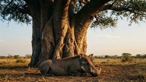 Resting Warthog Baobab