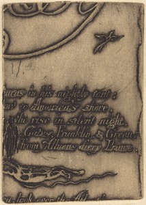 Restrike from fragment of cancelled plate for "A Prophecy"