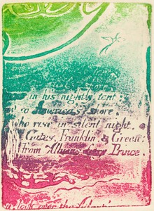 Restrike from fragment of cancelled plate for "A Prophecy"